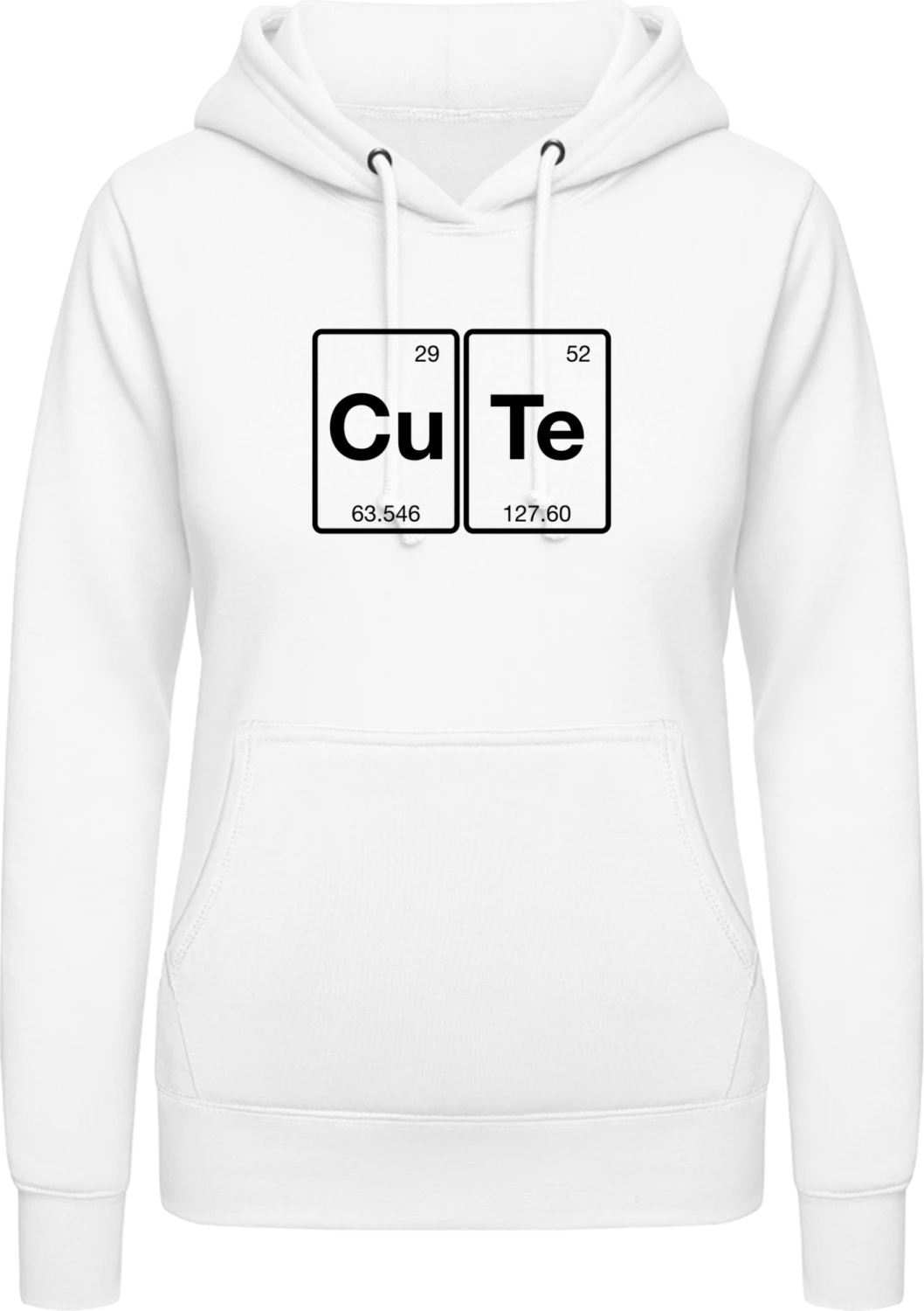 Cute Chemical - Arctic white AWDis ladies hoodie - Front