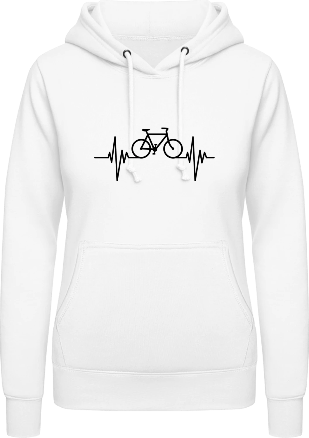 Bike Pulse - Arctic white AWDis ladies hoodie - Front