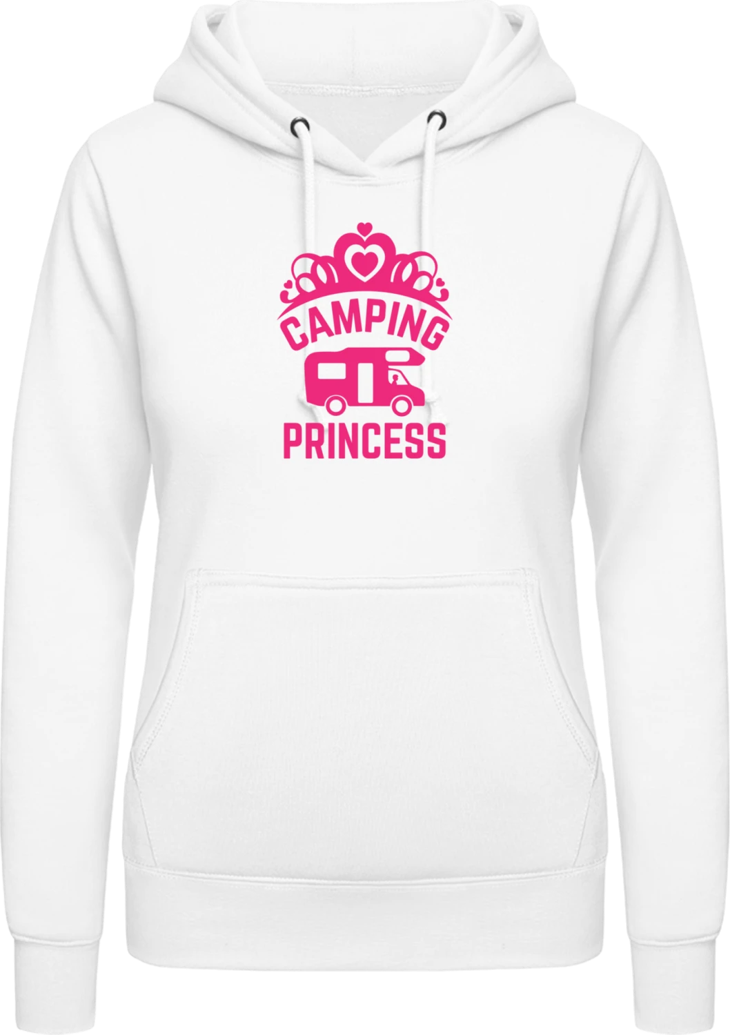 Camping Princess - Arctic white AWDis ladies hoodie - Front