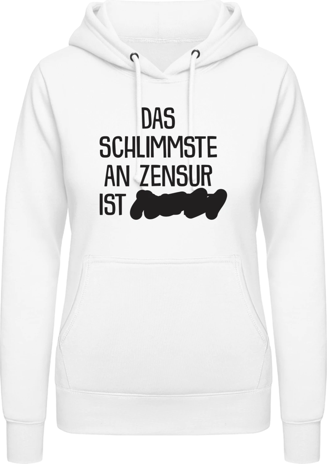 Zensur - Arctic white AWDis ladies hoodie - Front