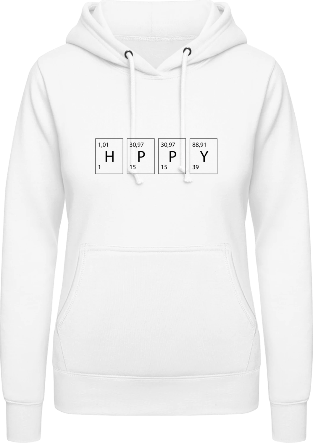 Happy Chemical - Arctic white AWDis ladies hoodie - Front