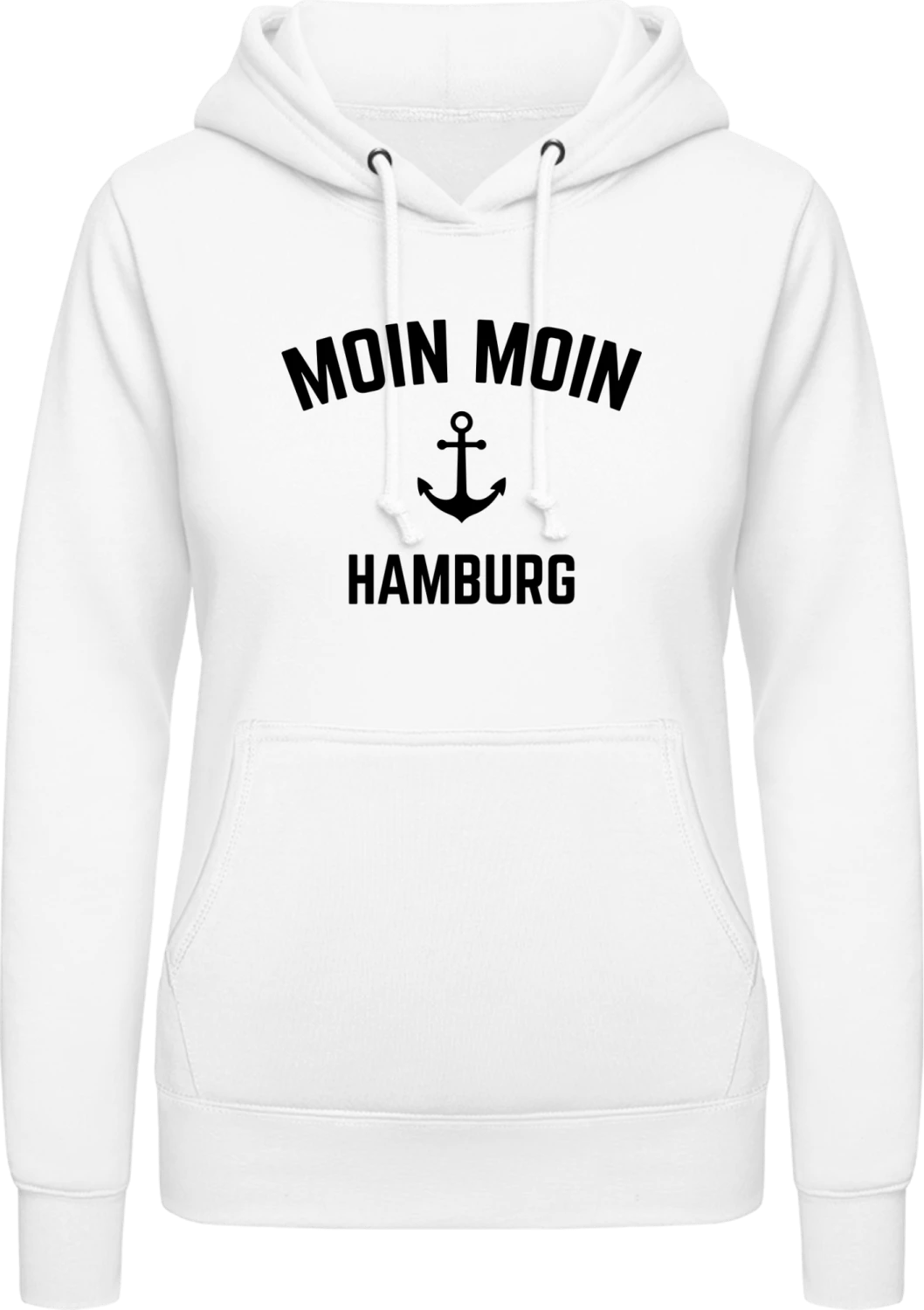 Moin Moin Hamburg - Arctic white AWDis ladies hoodie - Front