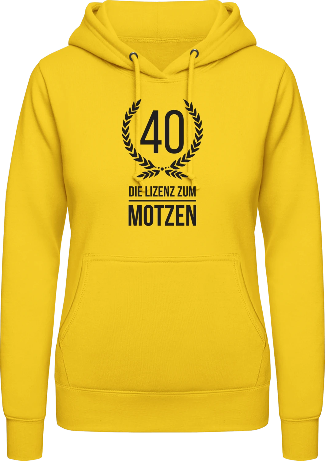 40 Jahre die Lizenz zum Motzen - Sun yellow AWDis ladies hoodie - Front