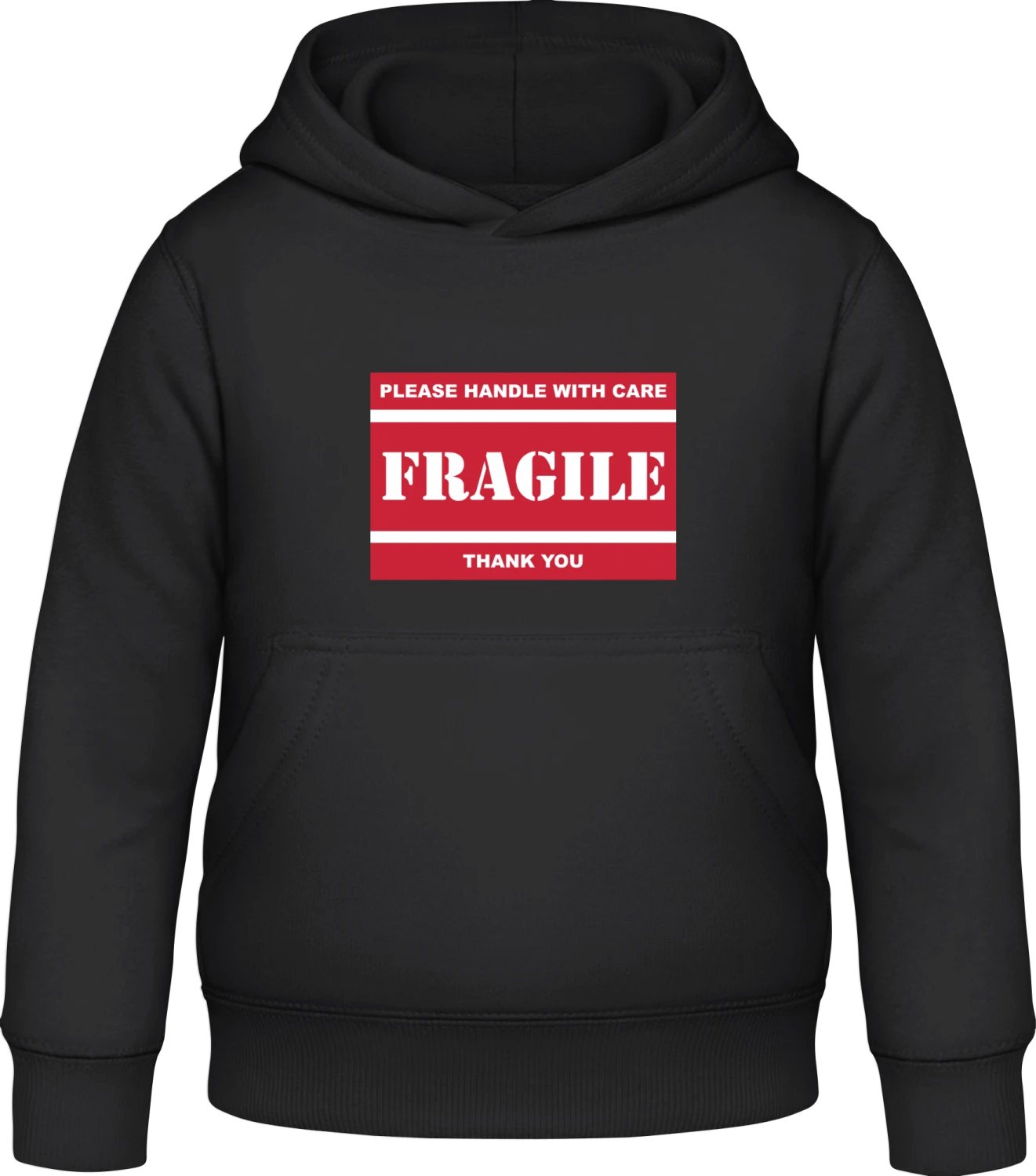 Fragile Please Handle With Care - Black Awdis Hoodie Kids - Front