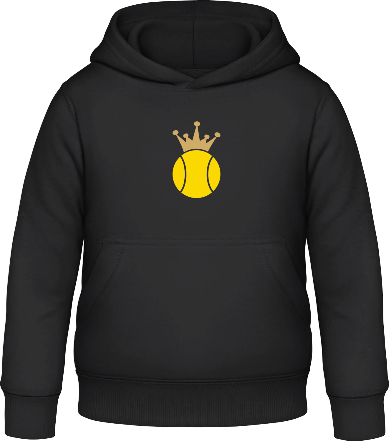 Tennis Ball And Crown - Black Awdis Hoodie Kids - Front