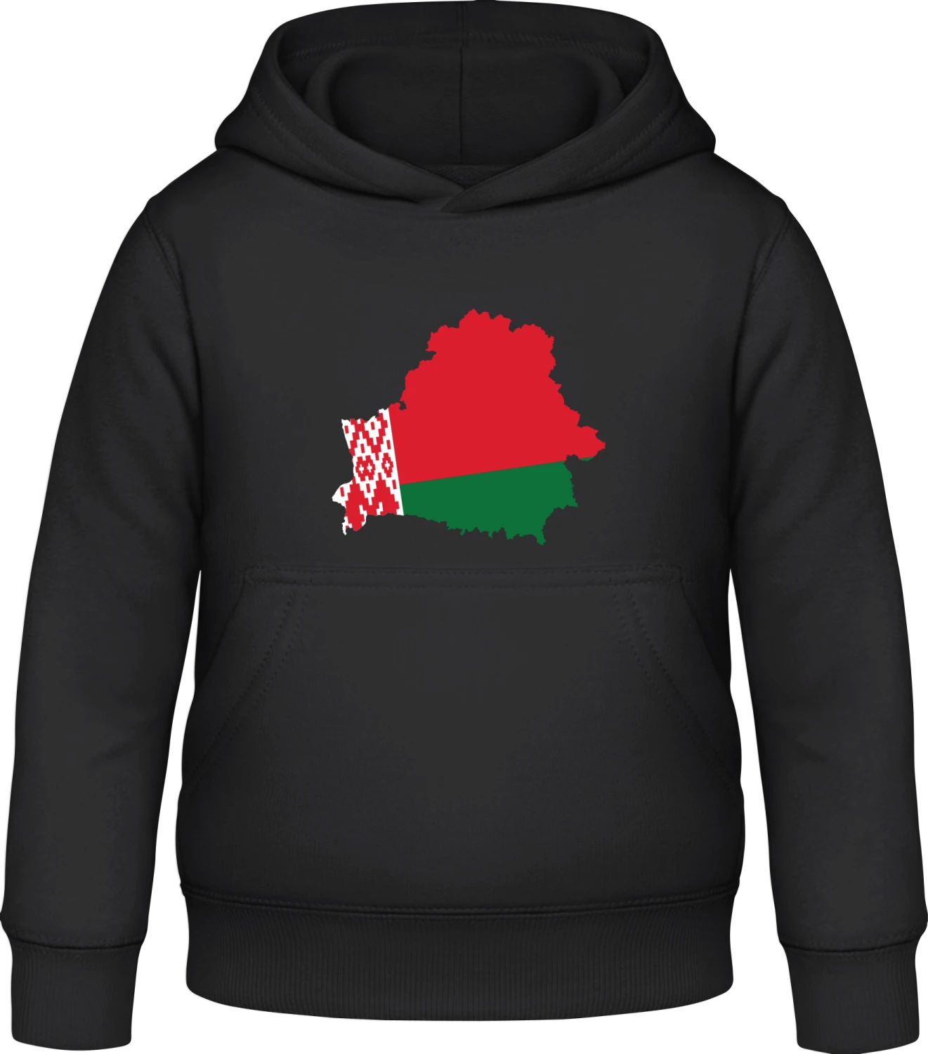 Belarus Map - Black Awdis Hoodie Kids - Front