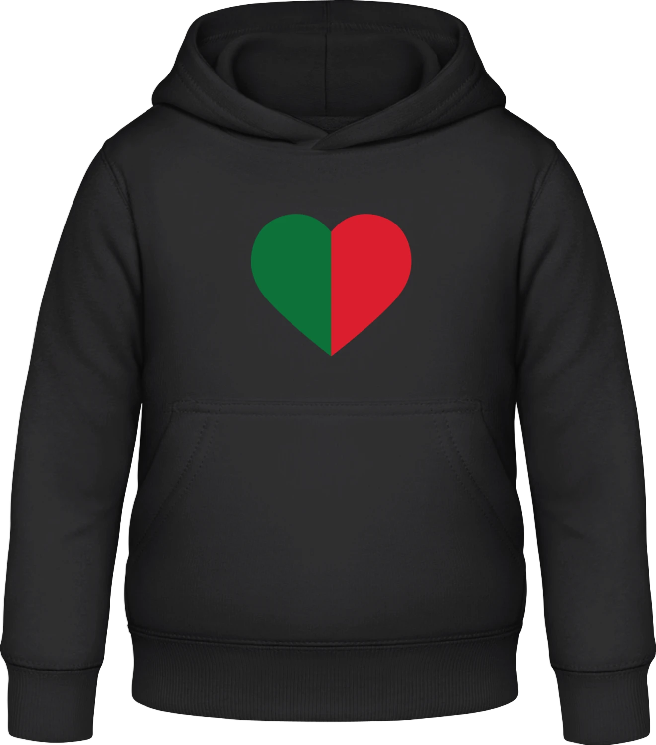 Portugal Heart - Black Awdis Hoodie Kids - Front