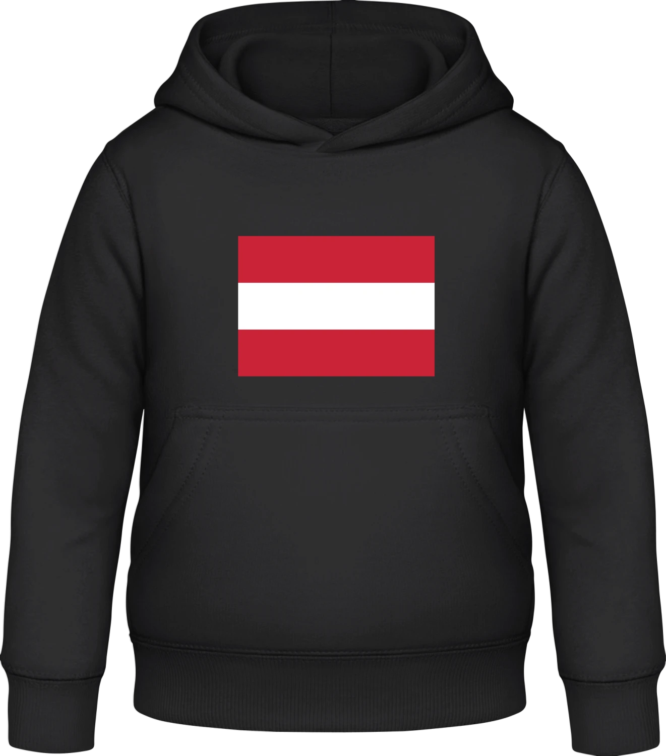 Austria Flag - Black Awdis Hoodie Kids - Front