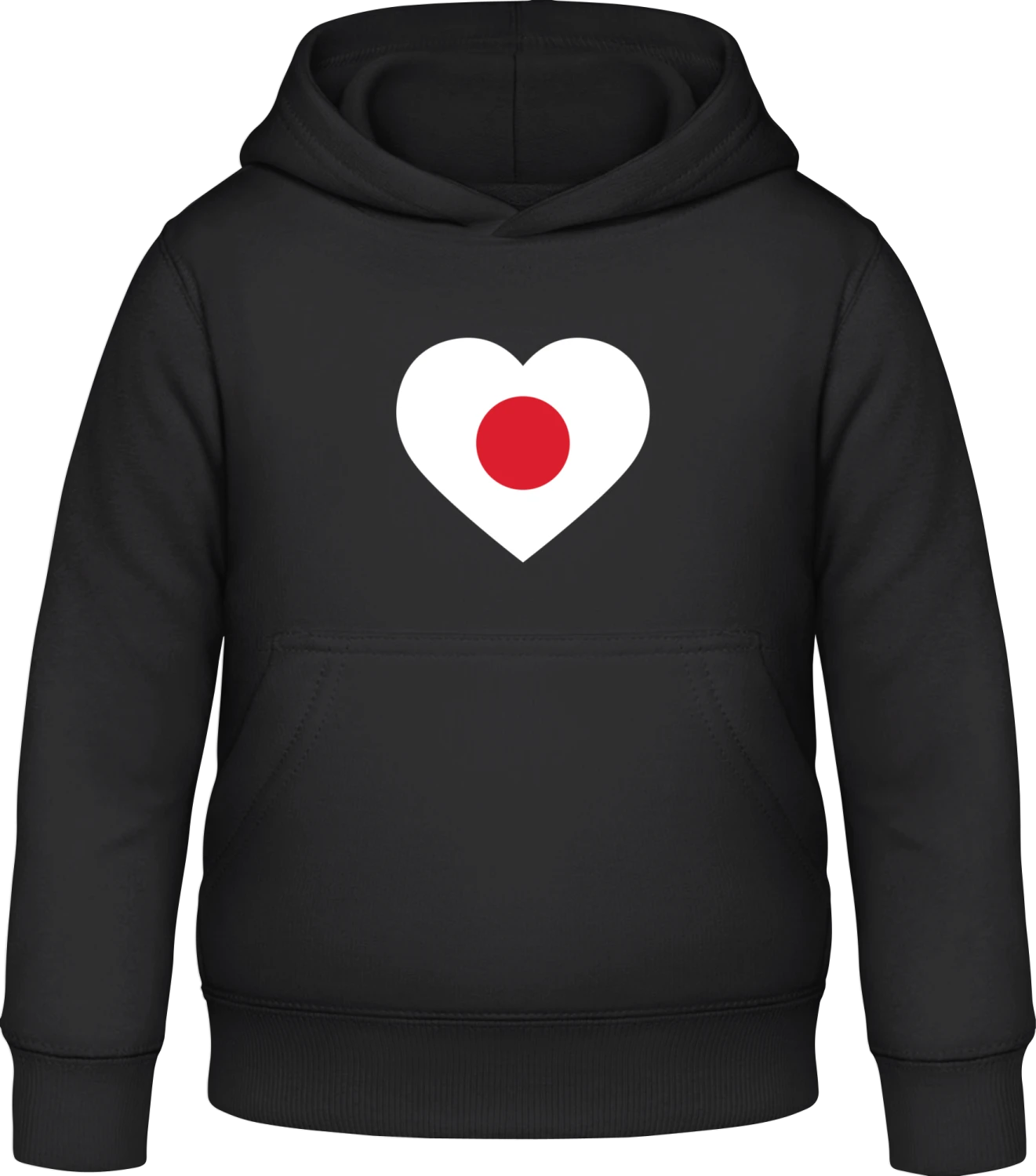 Japan Heart Flag - Black Awdis Hoodie Kids - Front