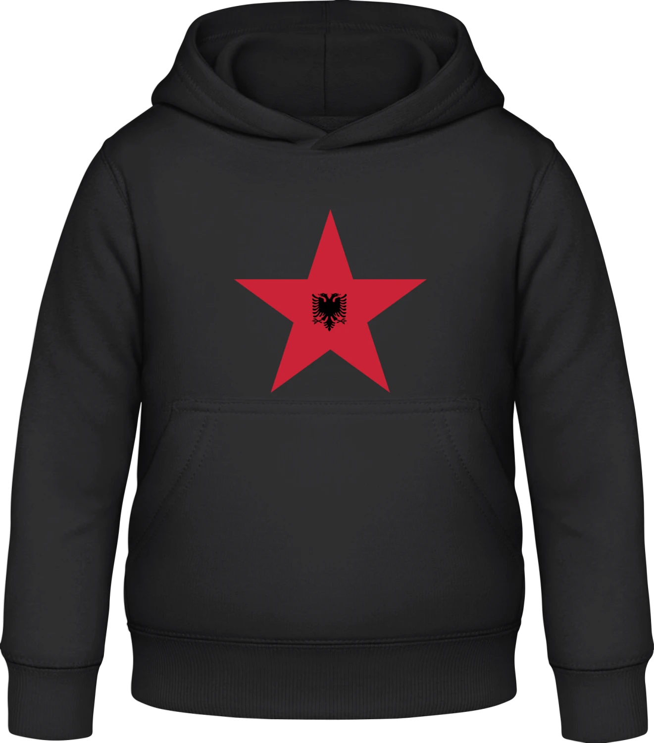 Albanian Star - Black Awdis Hoodie Kids - Front