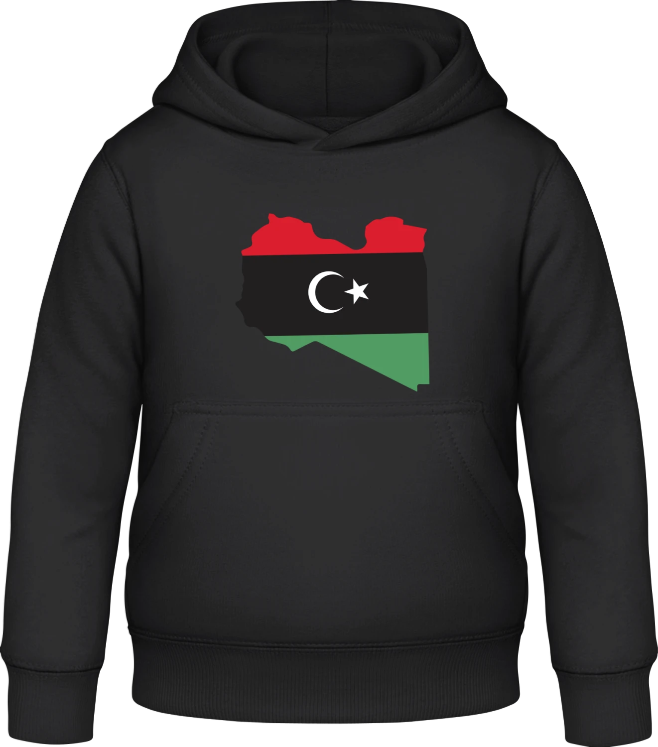 Libya Map - Black Awdis Hoodie Kids - Front