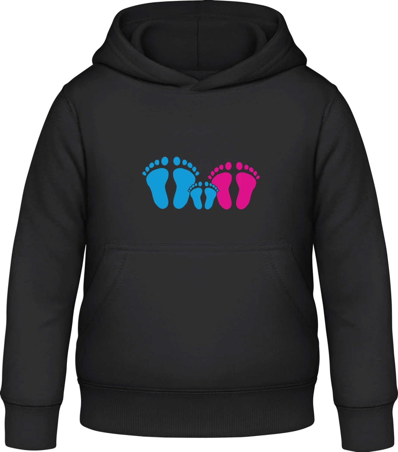 Family Feet Logo - Black Awdis Hoodie Kids - Front