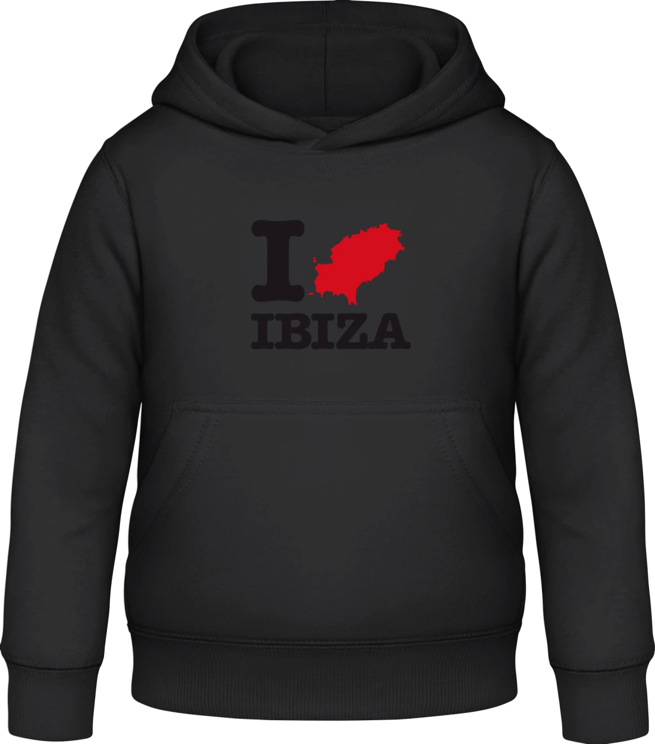 I Love Ibiza - Black Awdis Hoodie Kids - Front