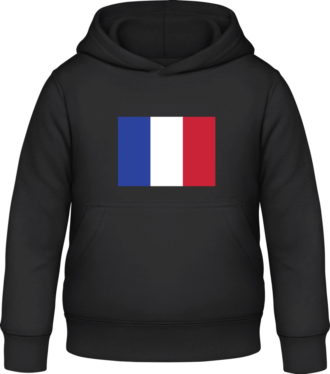 France Flag - Black Awdis Hoodie Kids - Front