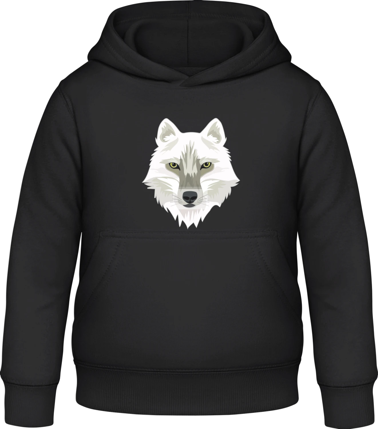 White Wolf - Black Awdis Hoodie Kids - Front