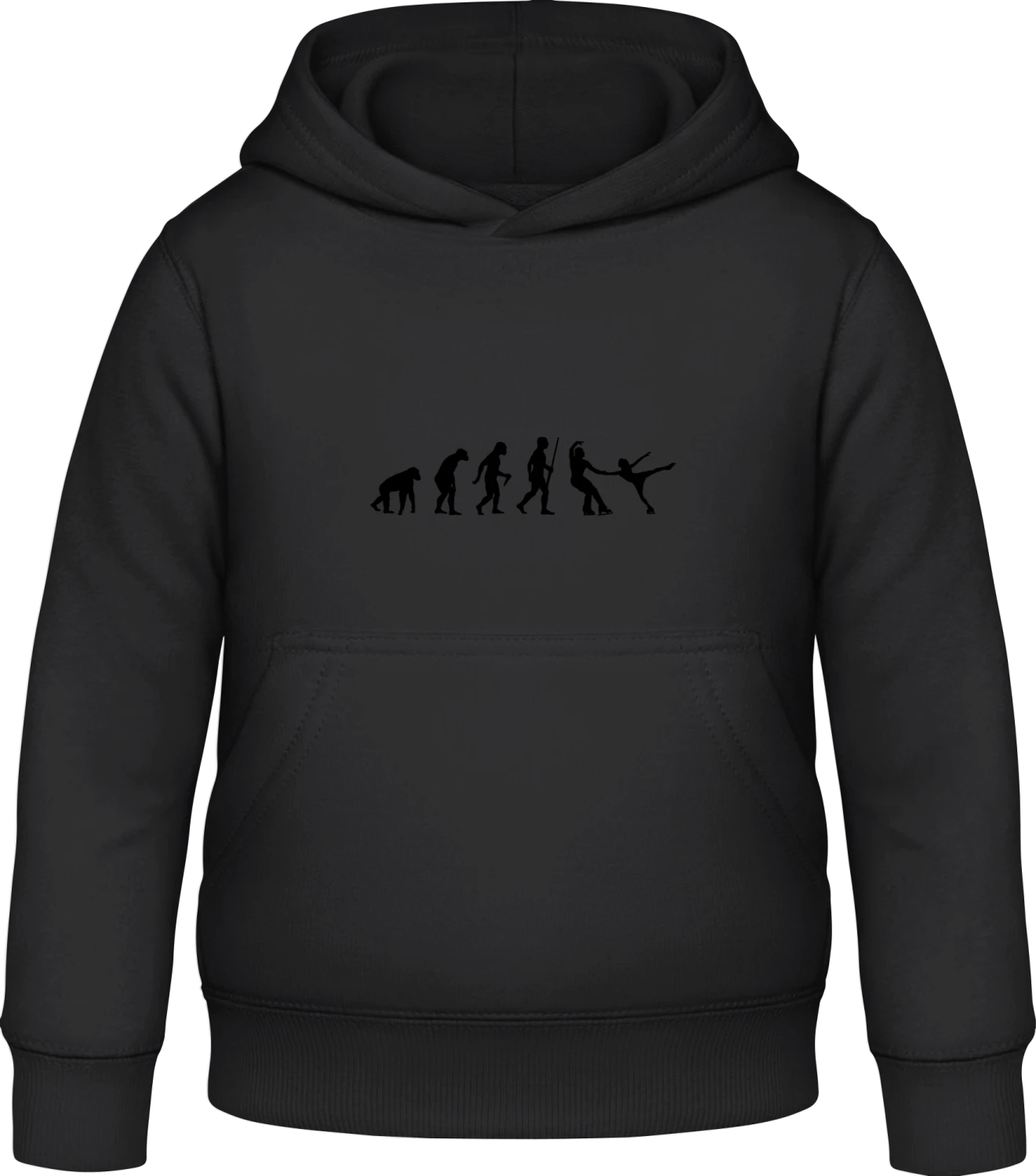 Ice Skating Couple Evolution - Black Awdis Hoodie Kids - Front