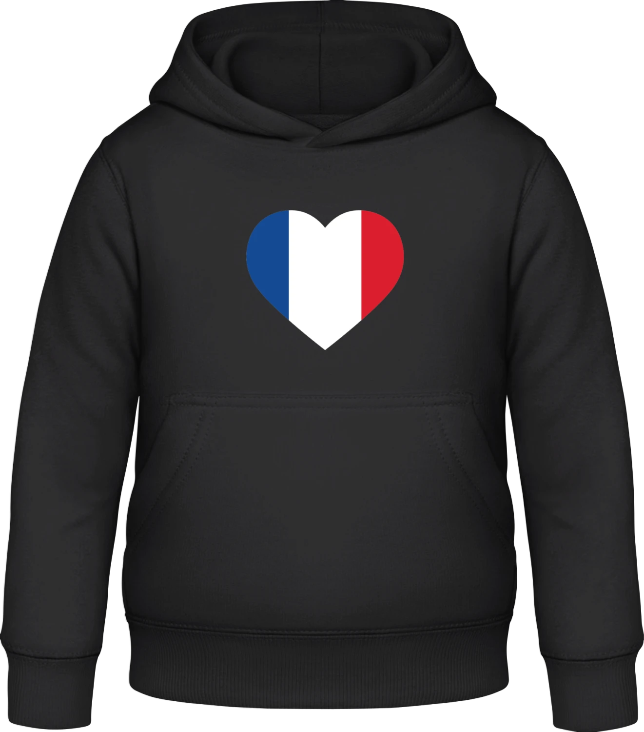 France Heart - Black Awdis Hoodie Kids - Front