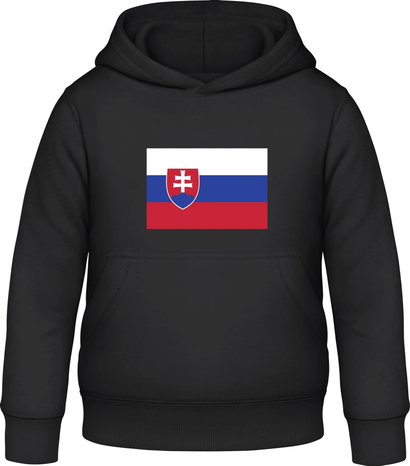 Slovakia Flag - Black Awdis Hoodie Kids - Front