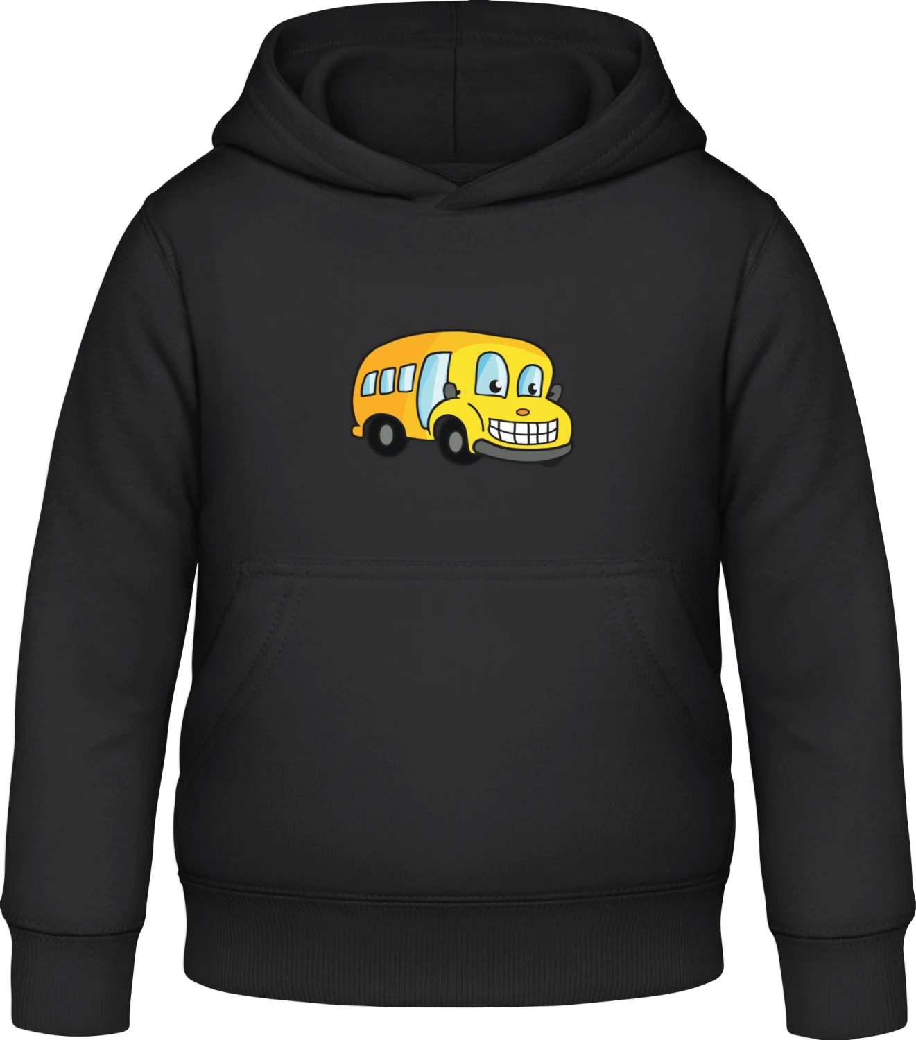 School Bus Comic - Black Awdis Hoodie Kids - Front