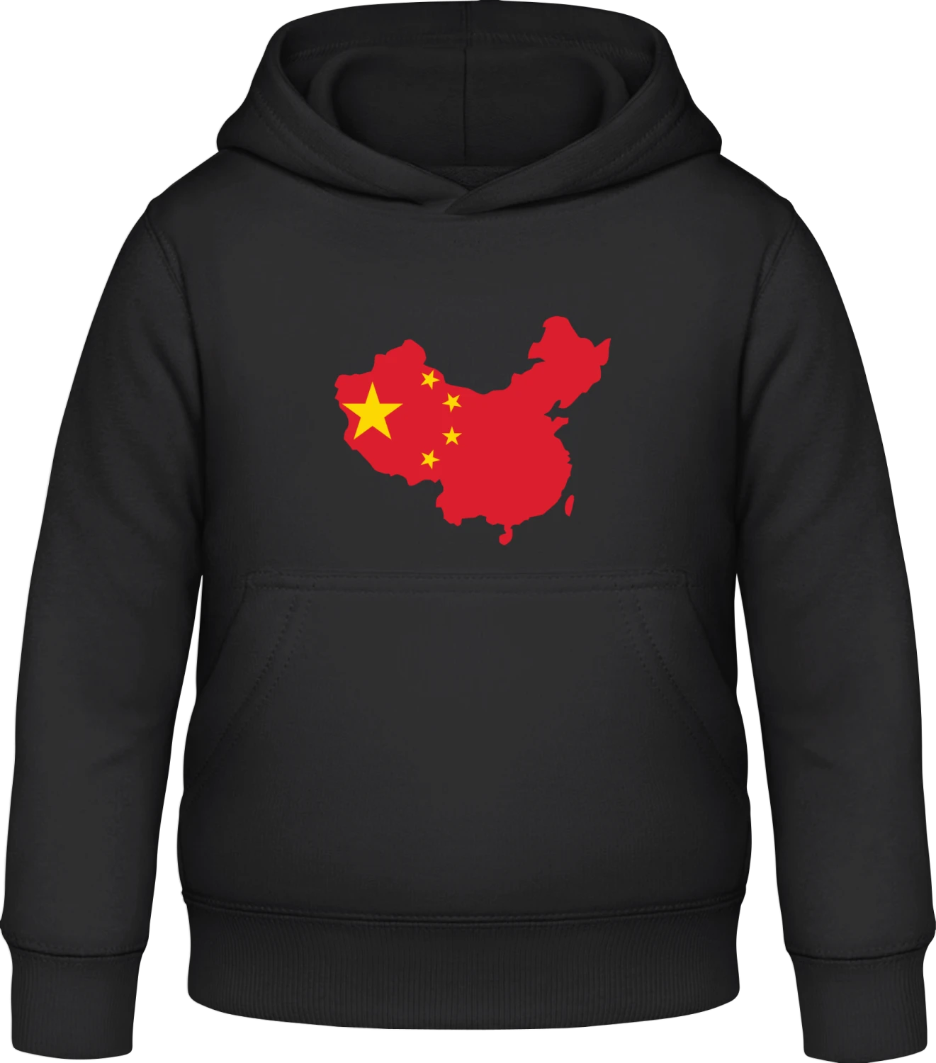 China Map - Black Awdis Hoodie Kids - Front