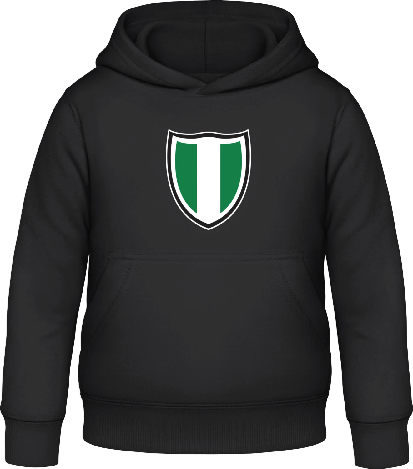 Nigeria Shield Flag - Black Awdis Hoodie Kids - Front