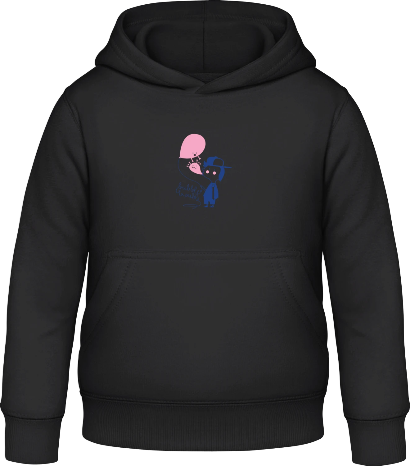 Bubble Trouble - Black Awdis Hoodie Kids - Front