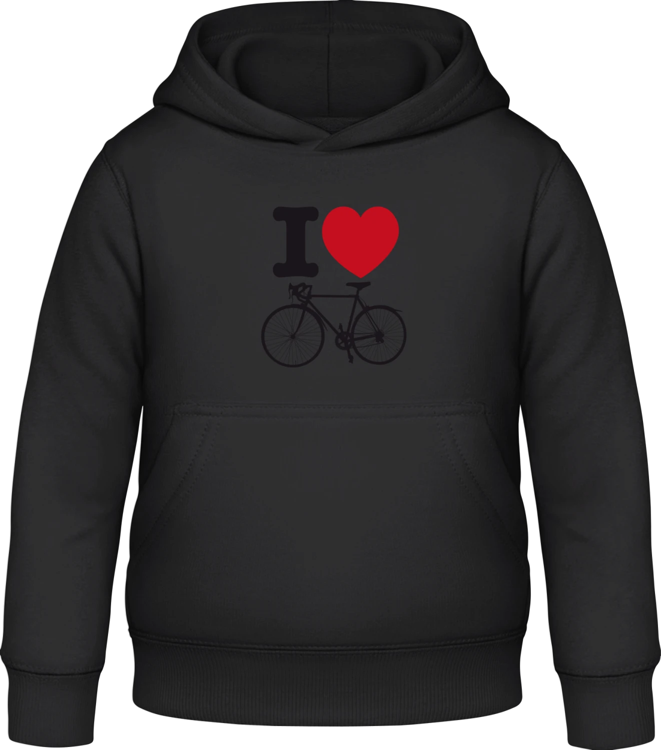 I Love My Bike - Black Awdis Hoodie Kids - Front