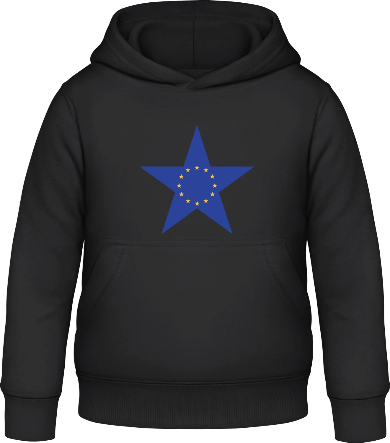 European Star - Black Awdis Hoodie Kids - Front