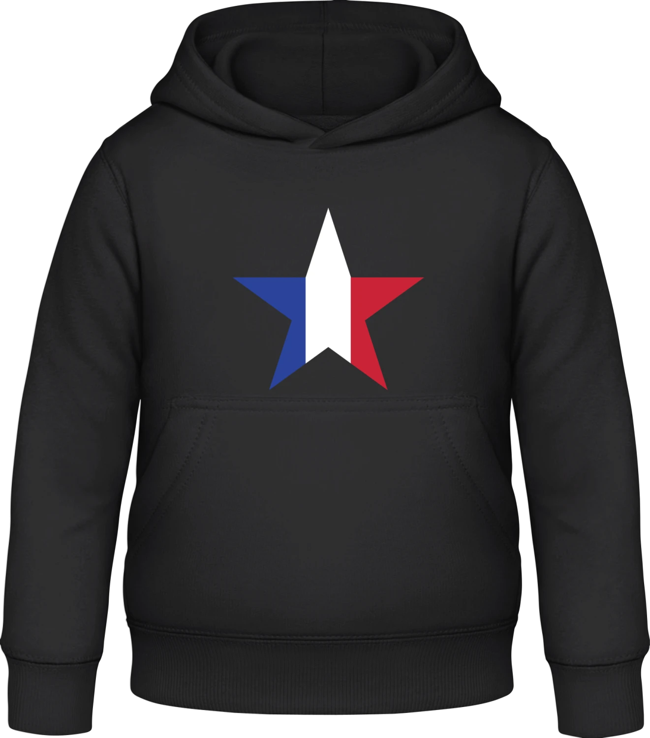 French Star - Black Awdis Hoodie Kids - Front