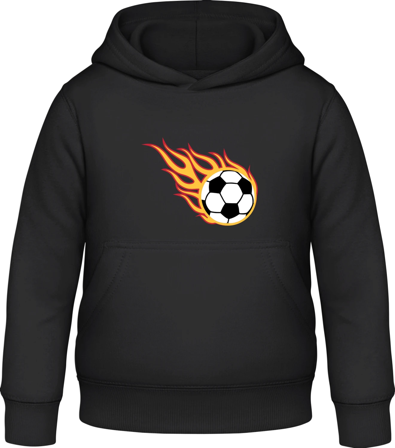 Football on Fire - Black Awdis Hoodie Kids - Front