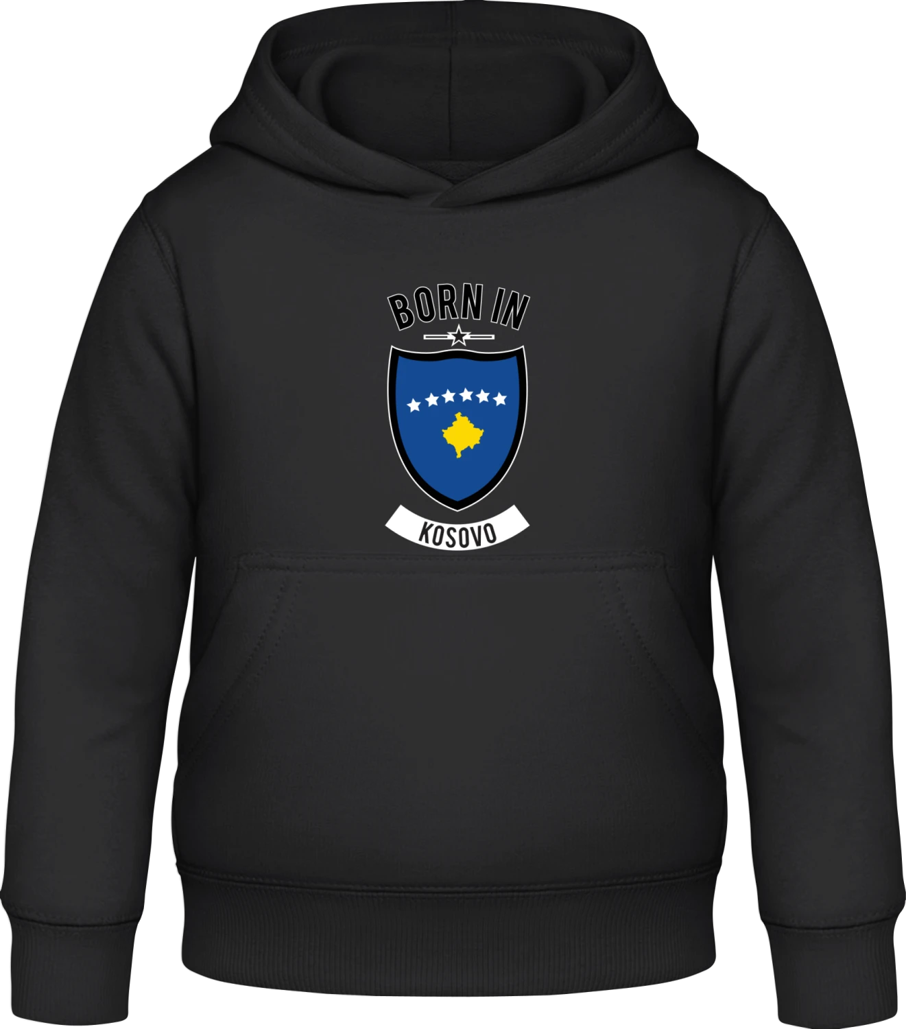 Born in Kosovo - Black Awdis Hoodie Kids - Front