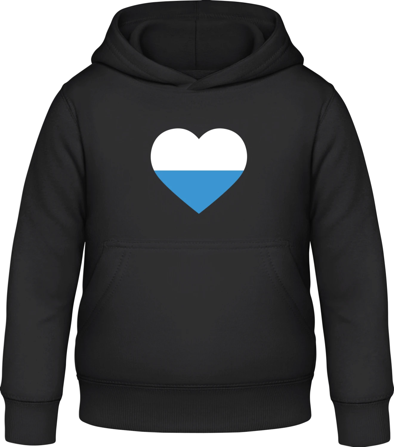 San Marino Heart Flag - Black Awdis Hoodie Kids - Front