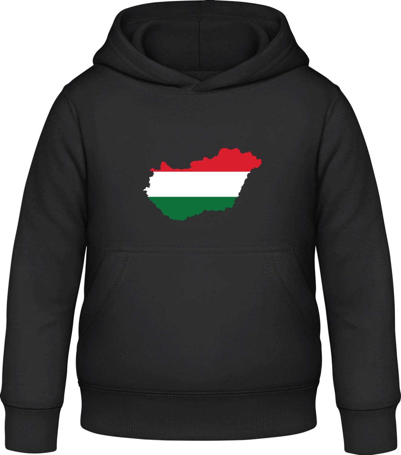 Hungary Map - Black Awdis Hoodie Kids - Front