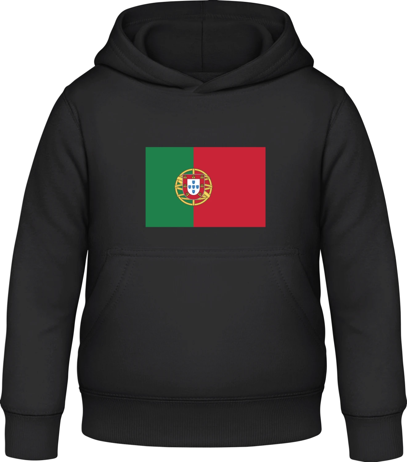 Flag of Portugal - Black Awdis Hoodie Kids - Front