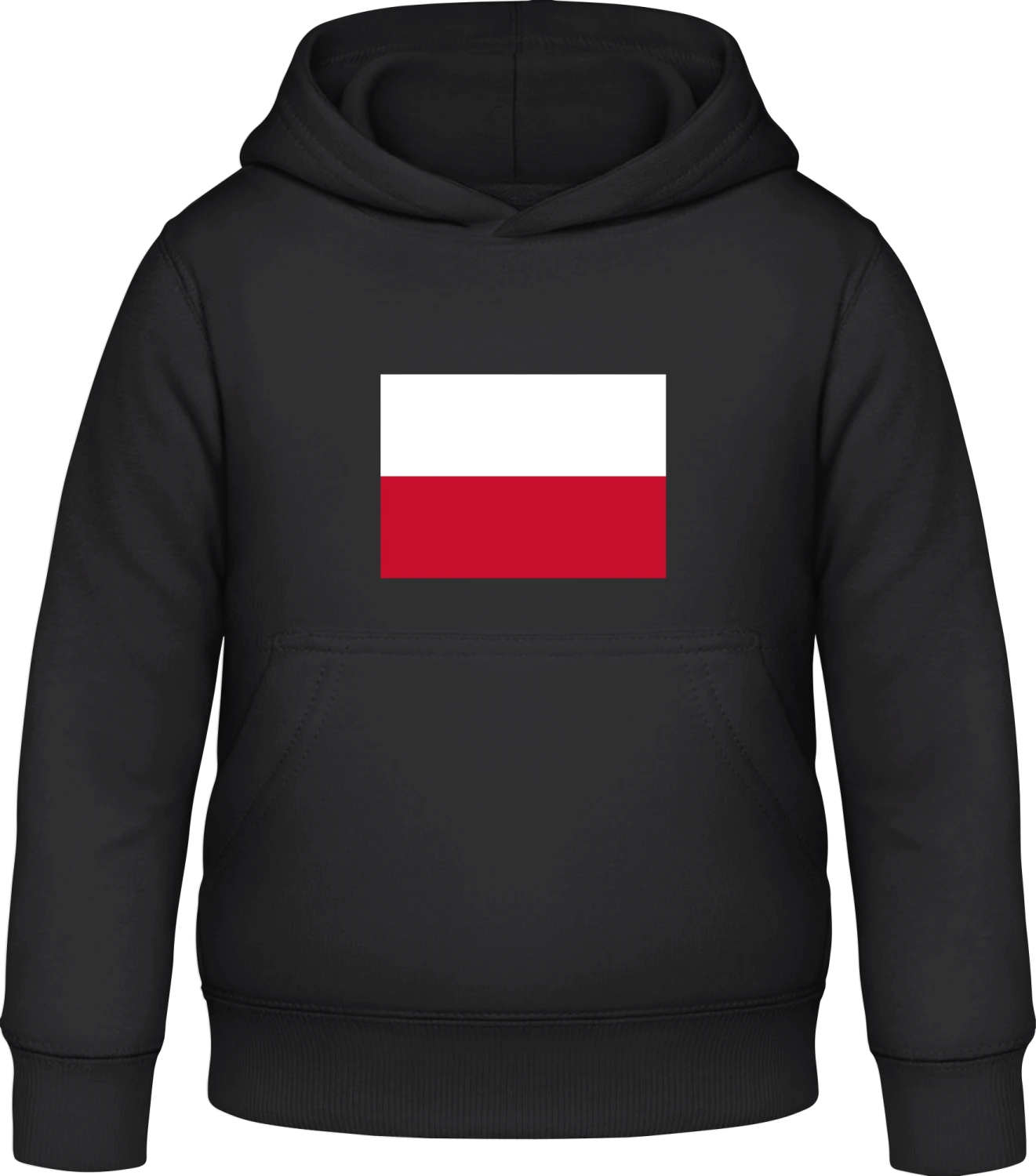 Poland Flag - Black Awdis Hoodie Kids - Front