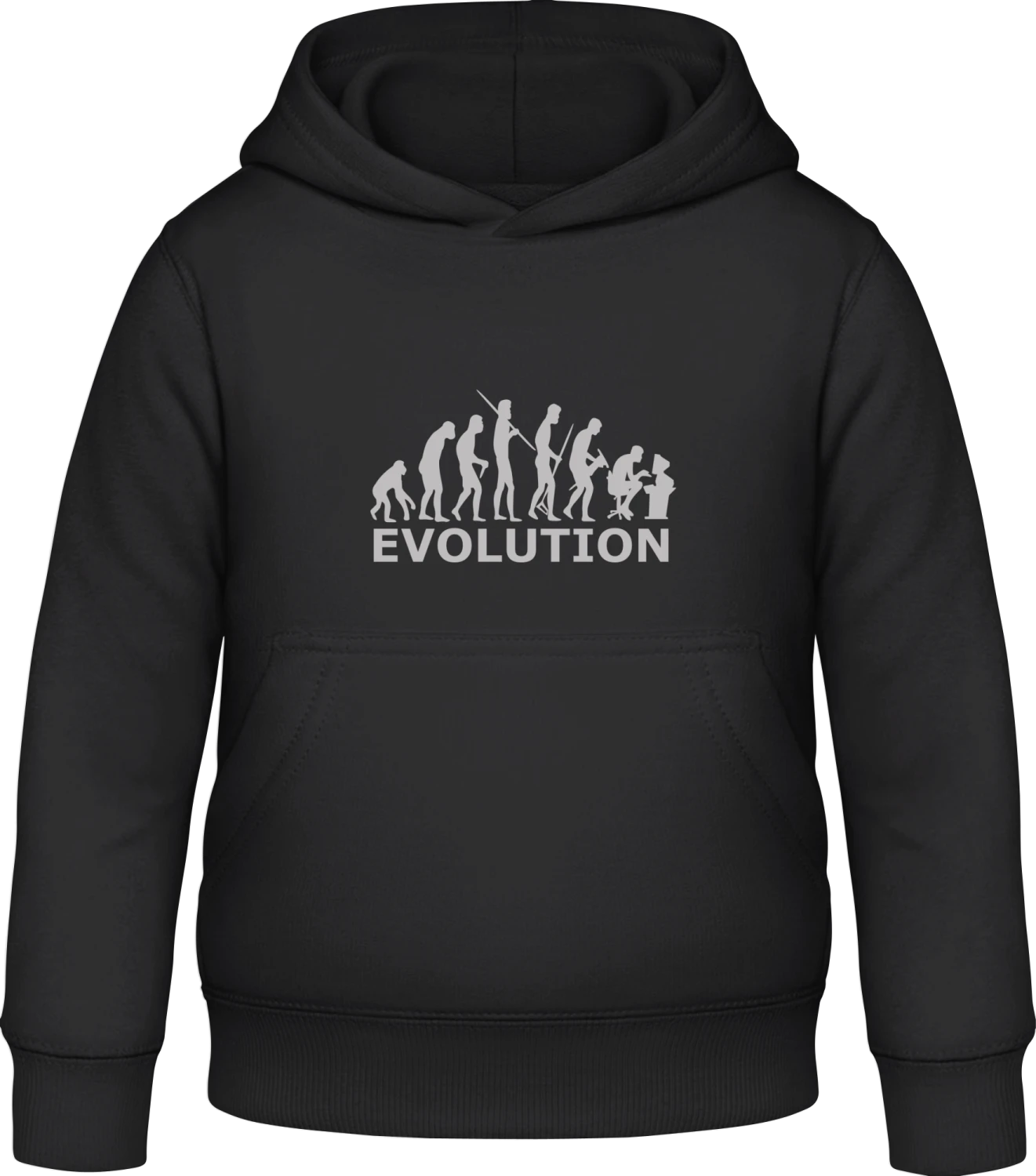 Geek Evolution Theory - Black Awdis Hoodie Kids - Front