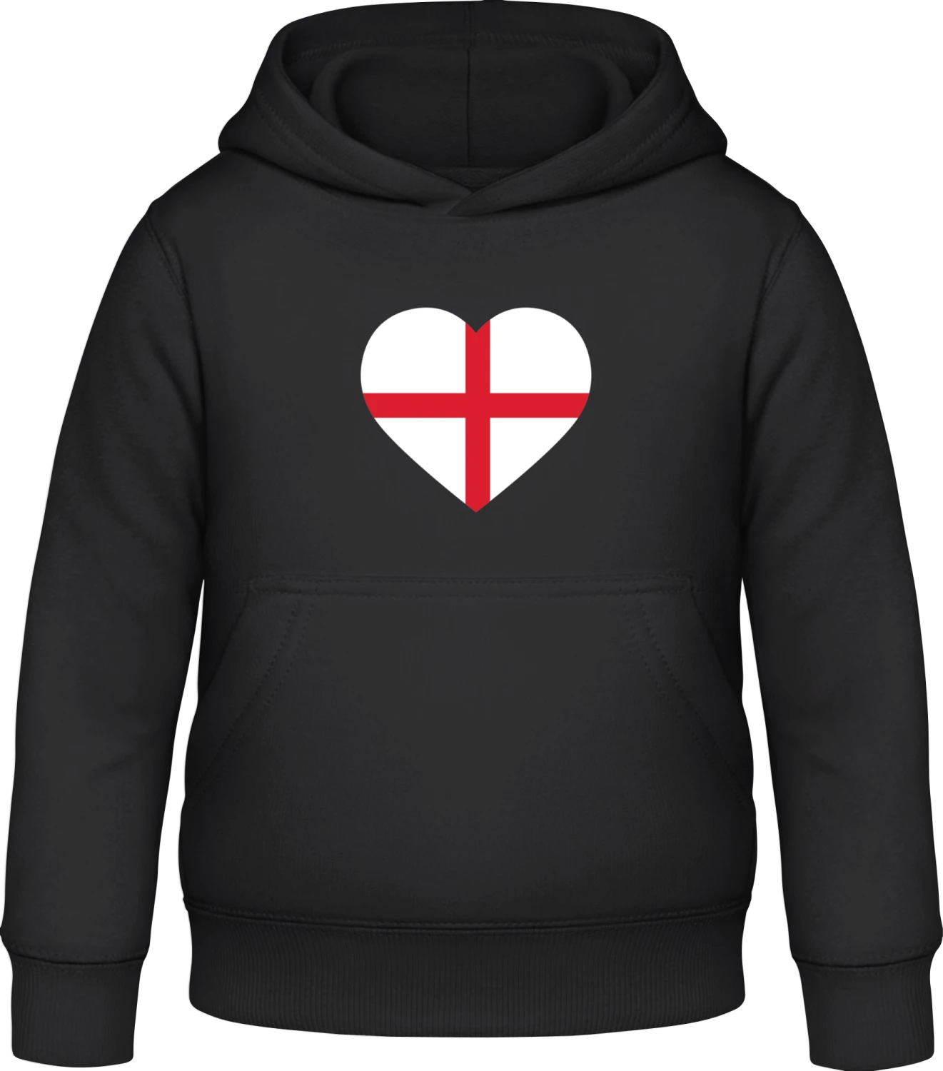 England Heart Flag - Black Awdis Hoodie Kids - Front