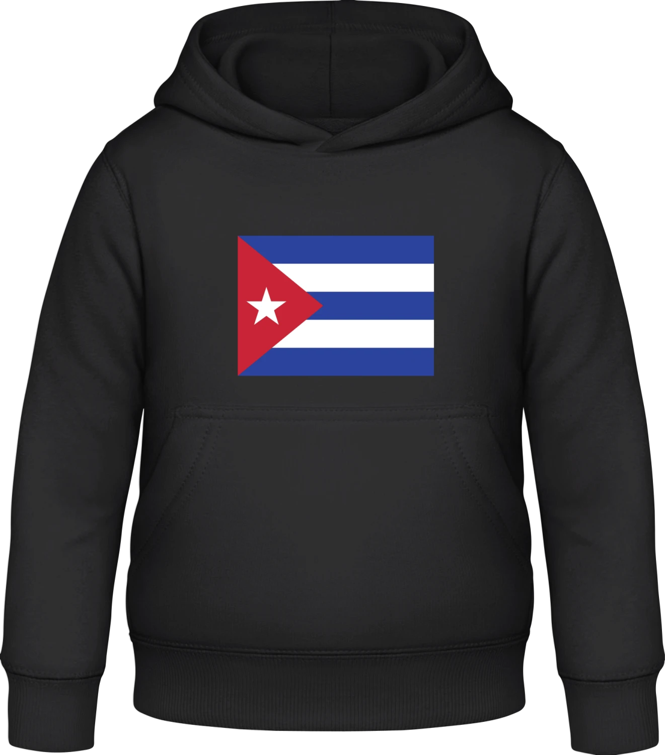 Cuba Flag - Black Awdis Hoodie Kids - Front