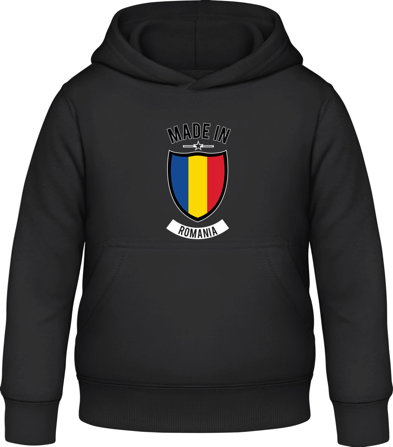 Made in Romania - Black Awdis Hoodie Kids - Front