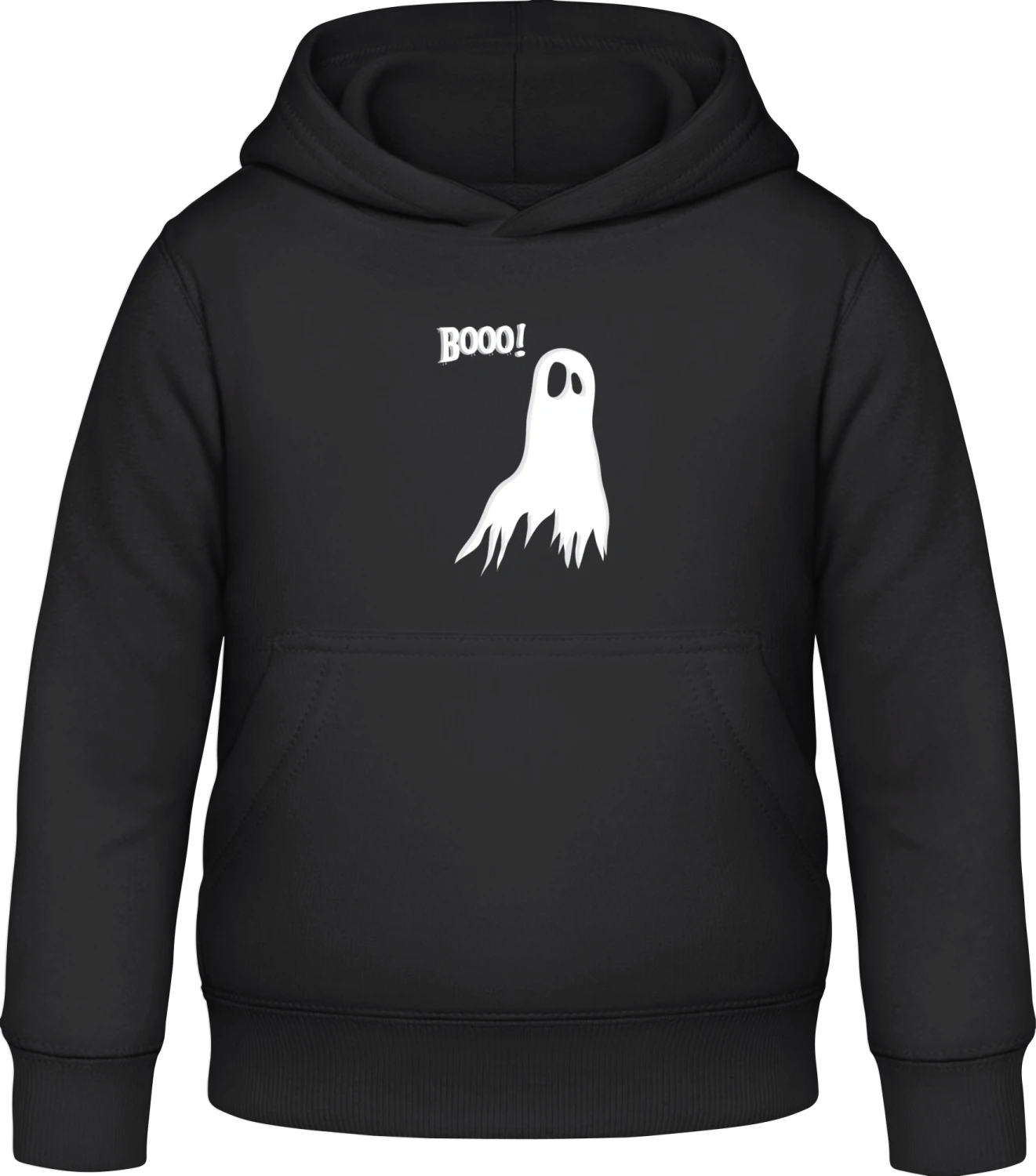 Booo Ghost - Black Awdis Hoodie Kids - Front