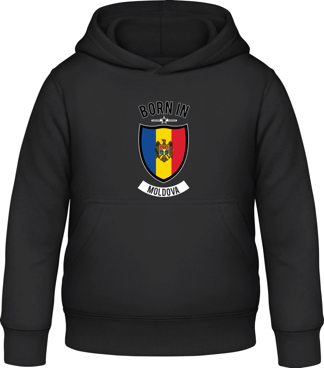 Born in Moldova - Black Awdis Hoodie Kids - Front