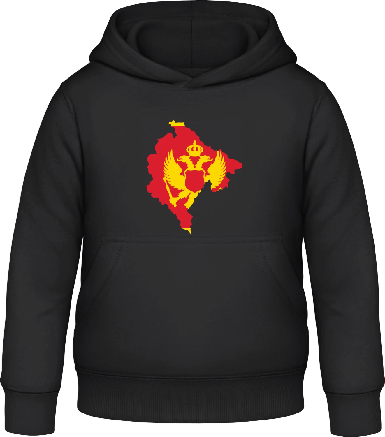 Montenegro Map - Black Awdis Hoodie Kids - Front