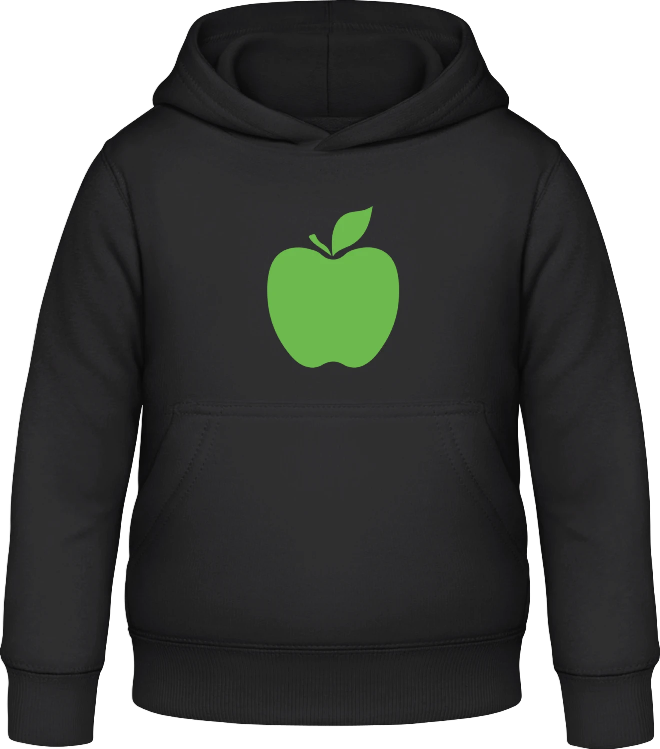 Apple Icon - Black Awdis Hoodie Kids - Front