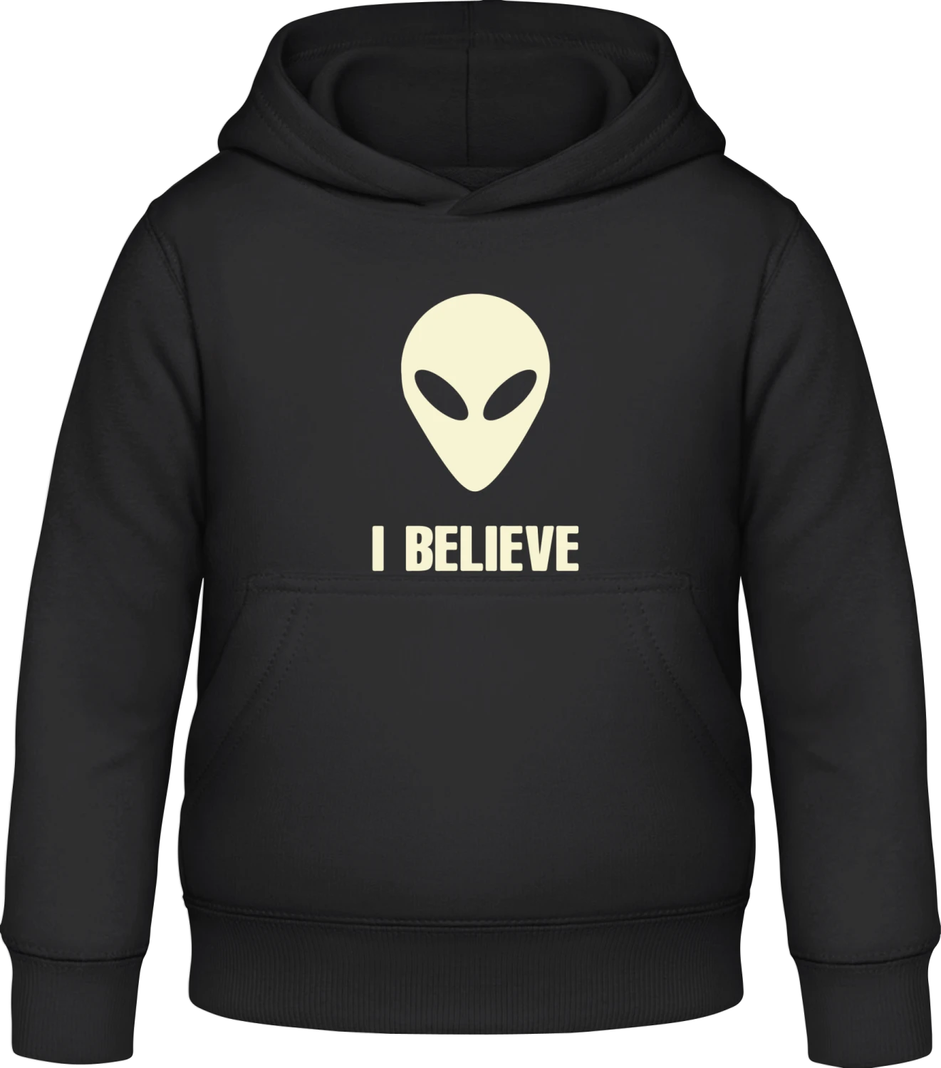 UFO Believer - Black Awdis Hoodie Kids - Front