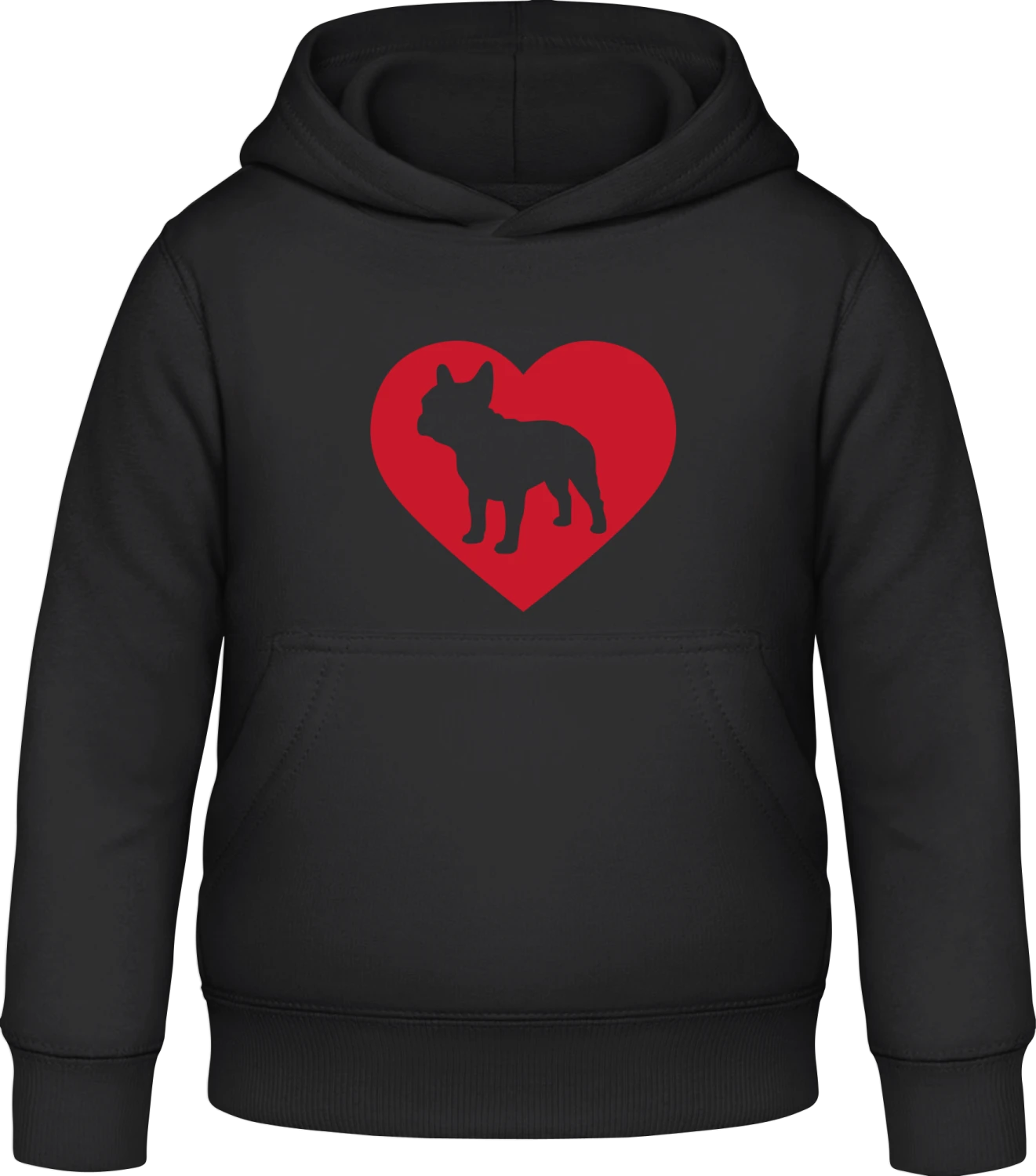 I Love Bulldogs - Black Awdis Hoodie Kids - Front