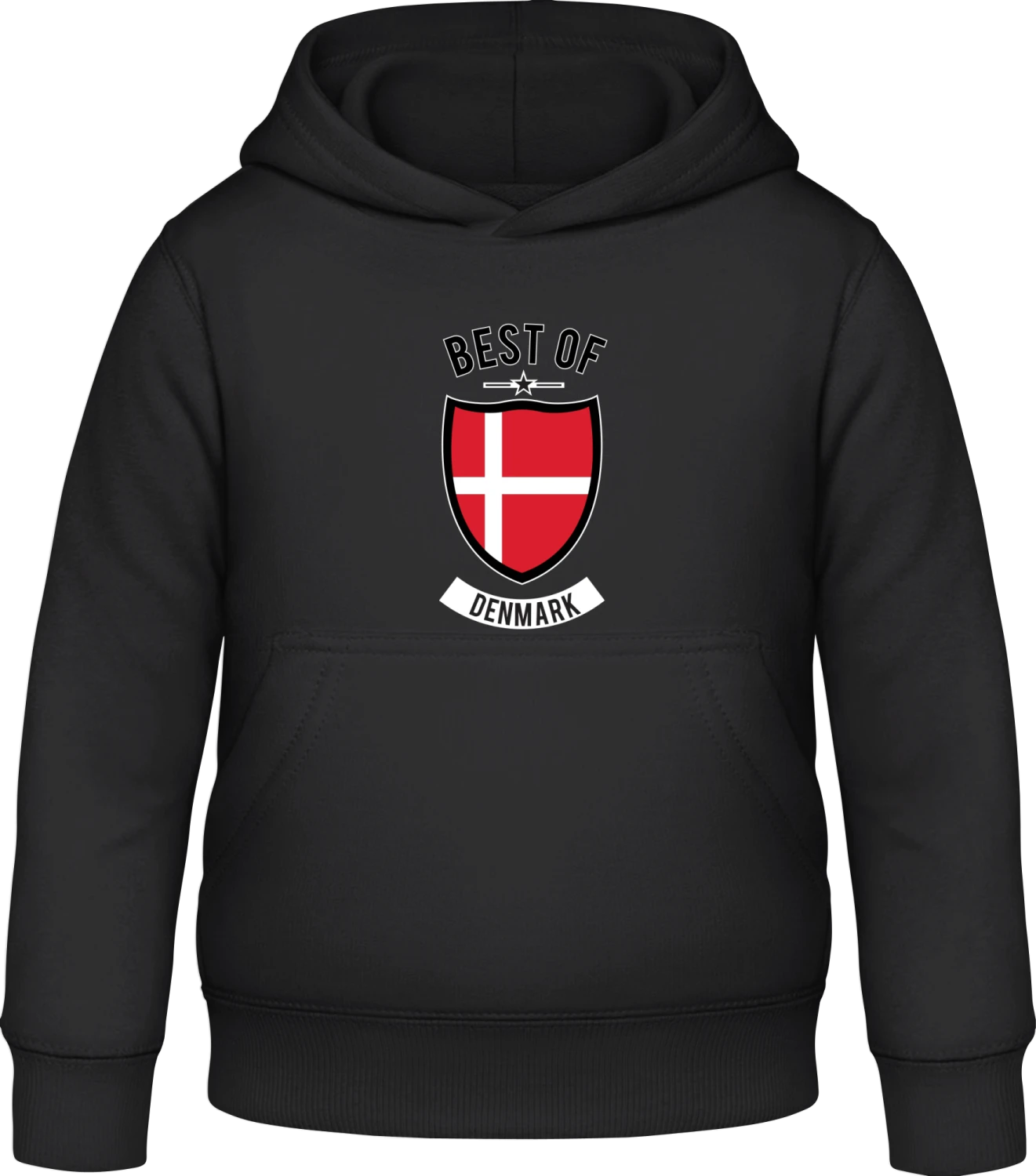 Best of Denmark - Black Awdis Hoodie Kids - Front