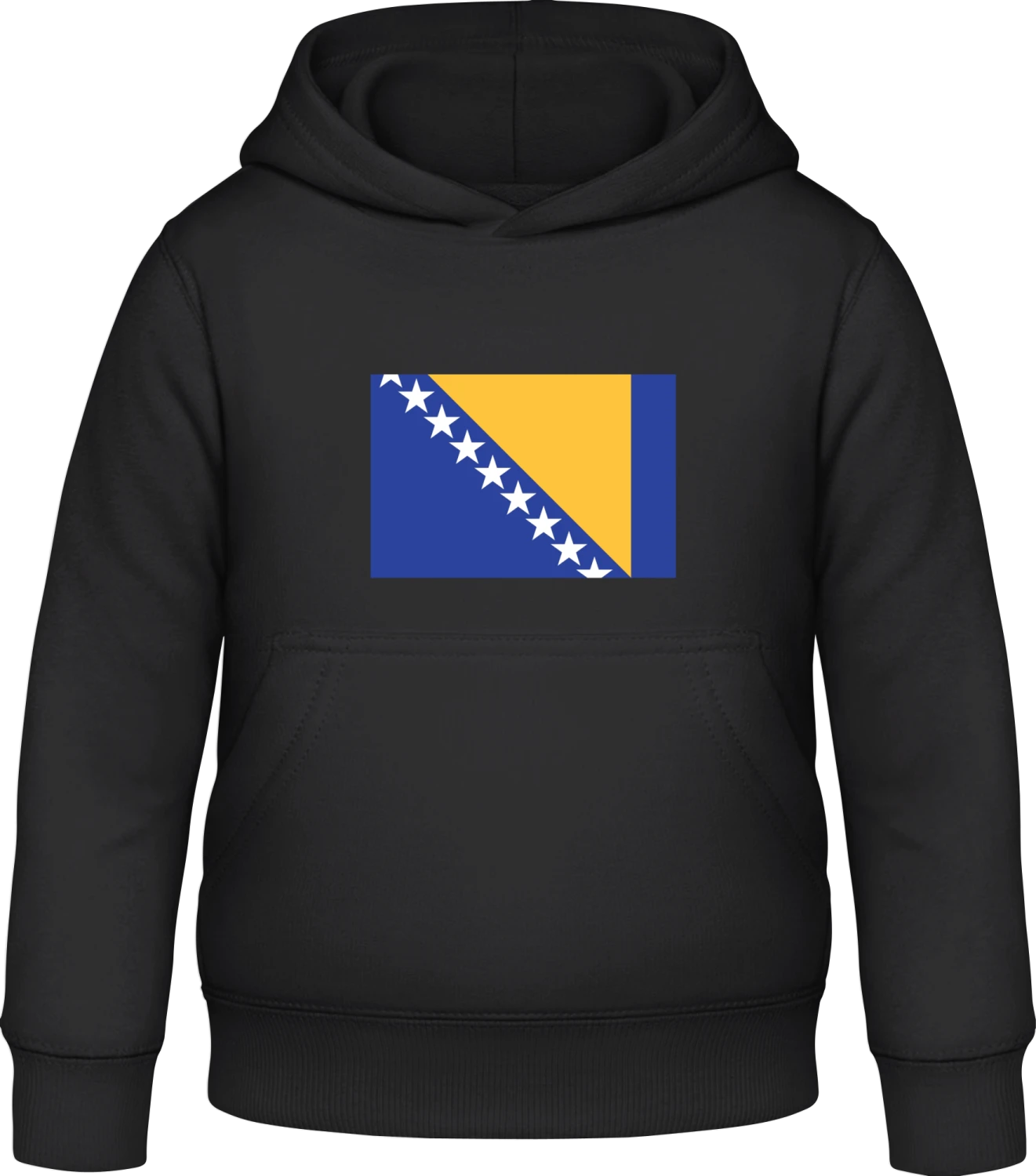 Bosnia-Herzigowina Flag - Black Awdis Hoodie Kids - Front