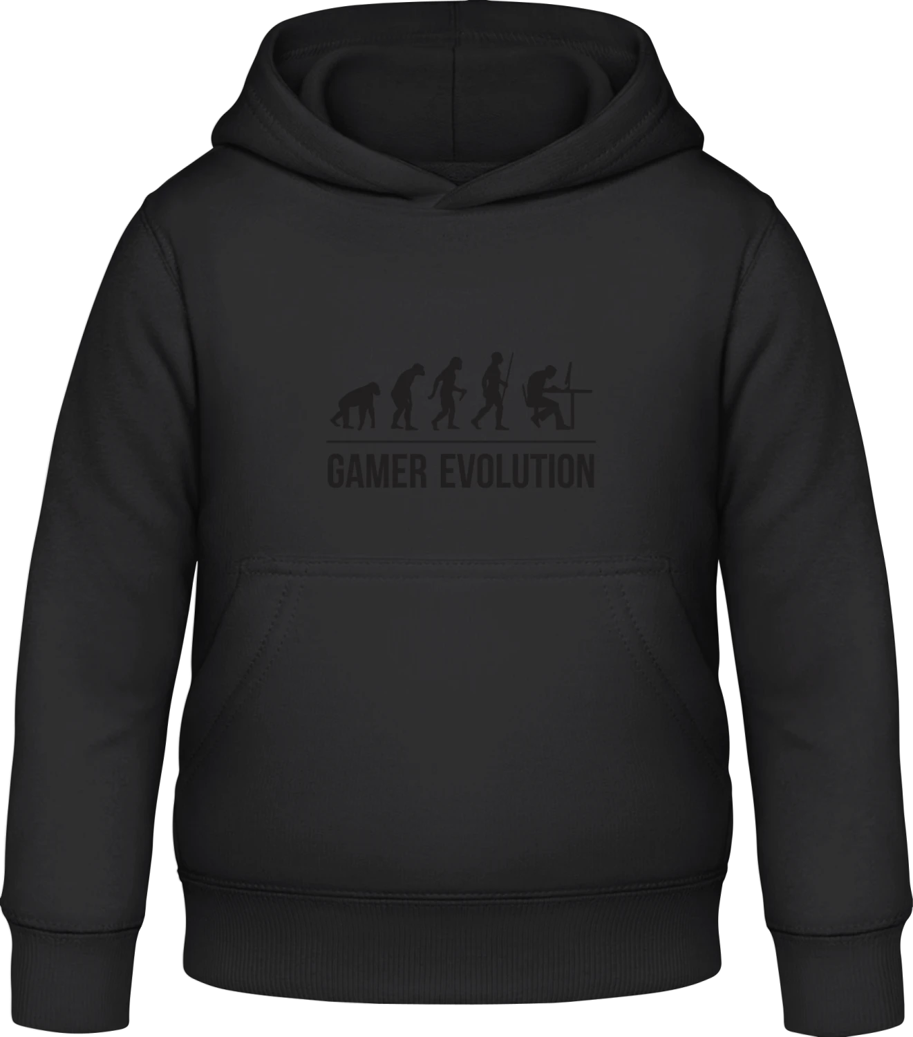 Gamer Evolution - Black Awdis Hoodie Kids - Front