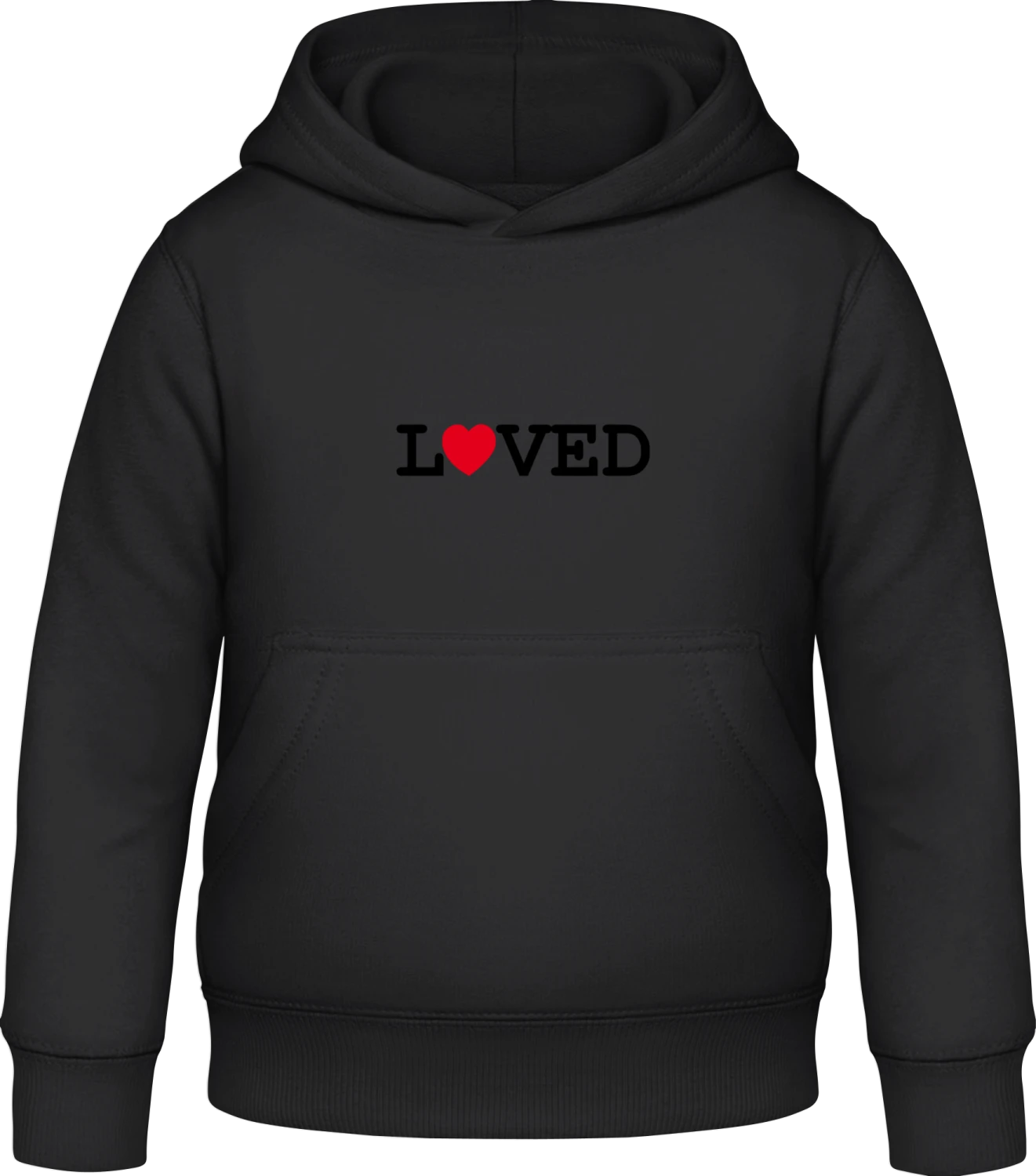 Loved - Black Awdis Hoodie Kids - Front