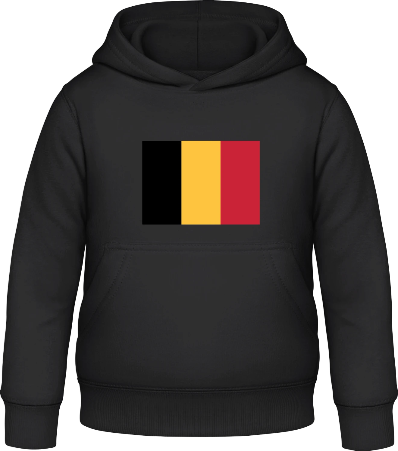 Belgium Flag - Black Awdis Hoodie Kids - Front